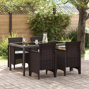 Градински столове от полиратан с възглавници, кафяви, 4 броя, 53 x 49 x 85 см