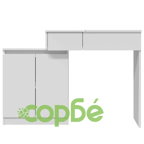 Тоалетка с LED осветление, бяла, от инженерно дърво, 115x37x110,5 см ➤ топ цена ➤ sorbe.bg