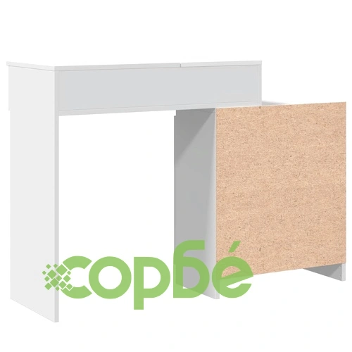 Тоалетка с LED осветление, бяла, от инженерно дърво, 115x37x110,5 см ➤ топ цена ➤ sorbe.bg