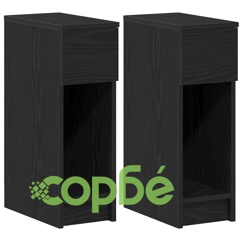 Нощни шкафчета с чекмеджета, 2 бр, черен дъб, 20x36x60 см, инженерно дърво ➤ топ цена ➤ sorbe.bg