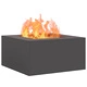 Градинско Огнище Квадратно 80x80x40 см от Черна Стомана с Матово Покритие