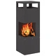 Огнище Квадратно Черно 35x35x100 см от Висококачествена Стомана за Градина и Тераса