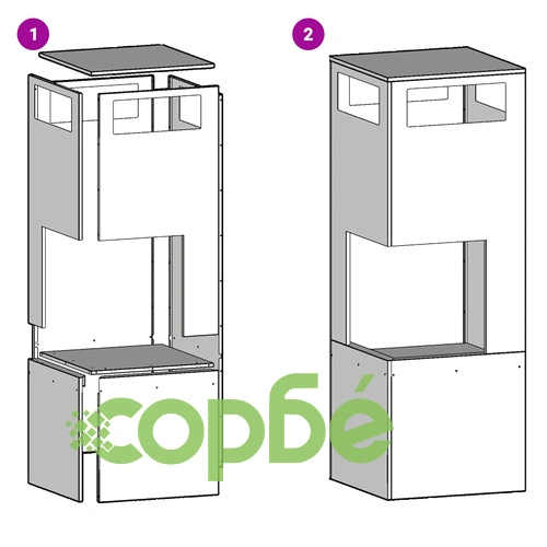 Квадратна пожарна яма от корозионноустойчива стомана 35x35x100 см за градина и тераса ➤ топ цена ➤ sorbe.bg