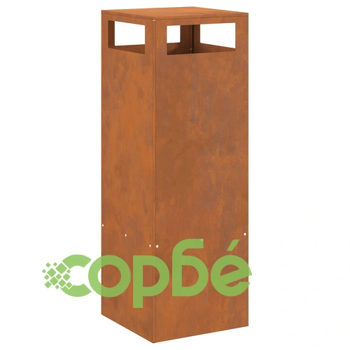 Квадратна пожарна яма от корозионноустойчива стомана 35x35x100 см за градина и тераса ➤ топ цена ➤ sorbe.bg