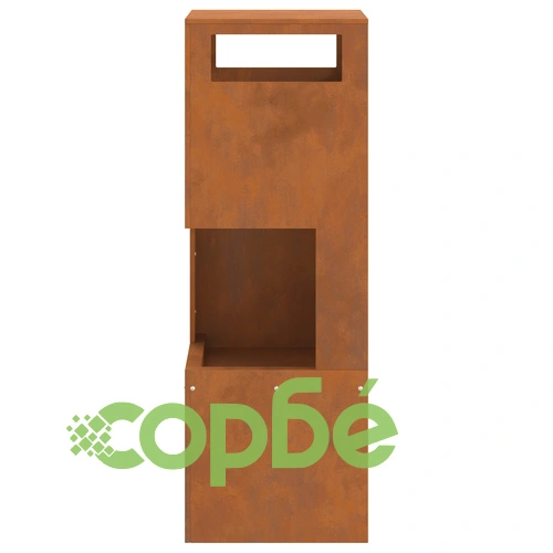 Квадратна пожарна яма от корозионноустойчива стомана 35x35x100 см за градина и тераса ➤ топ цена ➤ sorbe.bg