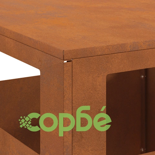 Квадратна пожарна яма от корозионноустойчива стомана 35x35x100 см за градина и тераса ➤ топ цена ➤ sorbe.bg