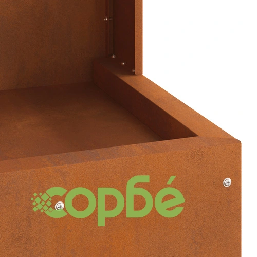 Квадратна пожарна яма от корозионноустойчива стомана 35x35x100 см за градина и тераса ➤ топ цена ➤ sorbe.bg