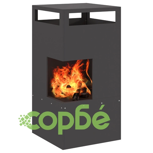 Градинско Огнище от Черна Стомана 50x50x100 см за Открито Пространство ➤ топ цена ➤ sorbe.bg
