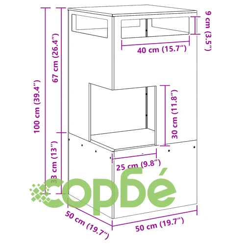 Градинско огнище от Weathering Steel 50x50x100 см - устойчиво на атмосферни влияния ➤ топ цена ➤ sorbe.bg