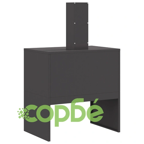 Огнище с комин от стомана, черно, 60x40x96 см, за градина и тераса ➤ топ цена ➤ sorbe.bg