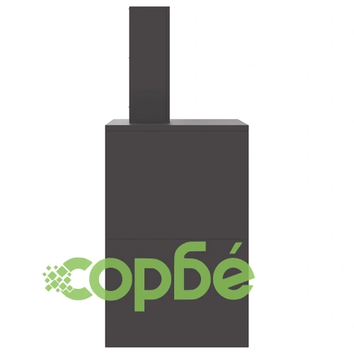 Огнище с комин от стомана, черно, 60x40x96 см, за градина и тераса ➤ топ цена ➤ sorbe.bg