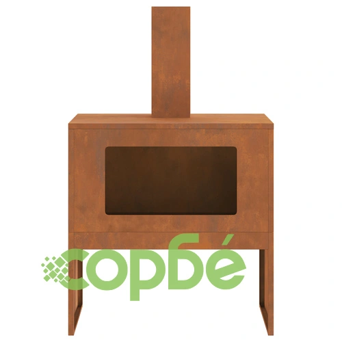 Огнище с комин от Weathering Steel, 60x40x96 см, правоъгълно, за градина и тераса ➤ топ цена ➤ sorbe.bg