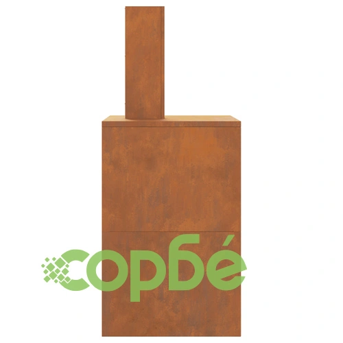 Огнище с комин от Weathering Steel, 60x40x96 см, правоъгълно, за градина и тераса ➤ топ цена ➤ sorbe.bg