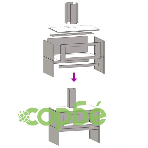 Огнище с комин от стомана, черно, 80x50x96 см, за градина и тераса ➤ топ цена ➤ sorbe.bg