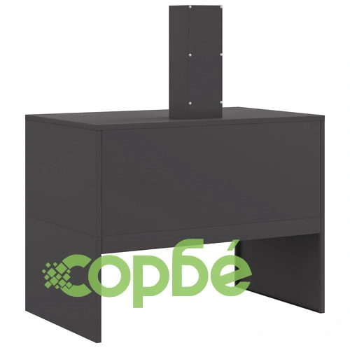 Огнище с комин от стомана, черно, 80x50x96 см, за градина и тераса ➤ топ цена ➤ sorbe.bg