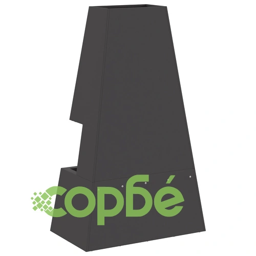 Огнище от стомана с дървено отделение - Черно, 60x35x100 см ➤ топ цена ➤ sorbe.bg