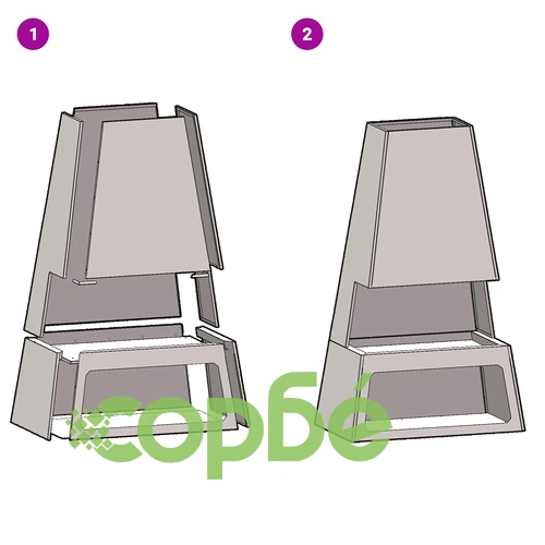Огнище от стомана с дървено отделение - Черно, 60x35x100 см ➤ топ цена ➤ sorbe.bg