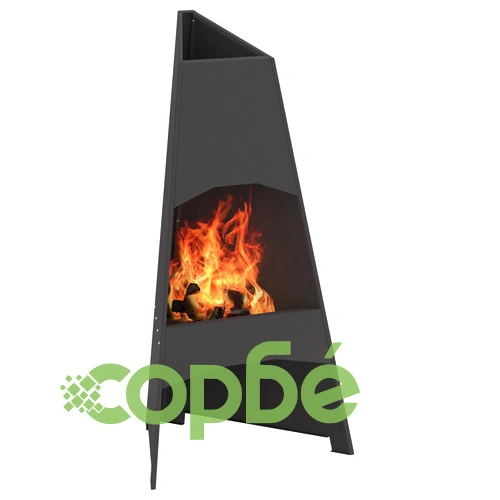 Огнище Пирамида от Стомана с Прахово Покритие - Черно, 50x45x95 см ➤ топ цена ➤ sorbe.bg