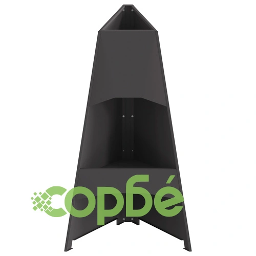 Огнище Пирамида от Стомана с Прахово Покритие - Черно, 50x45x95 см ➤ топ цена ➤ sorbe.bg