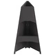 Огнище Пирамида от Стомана с Прахово Покритие - Черно, 50x45x95 см