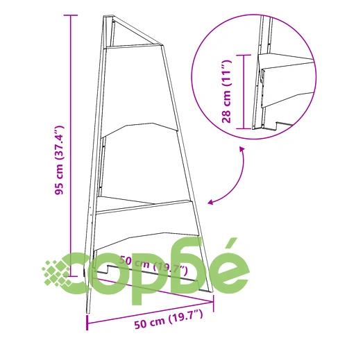 Огнище Пирамида от Стомана с Прахово Покритие - Черно, 50x45x95 см ➤ топ цена ➤ sorbe.bg