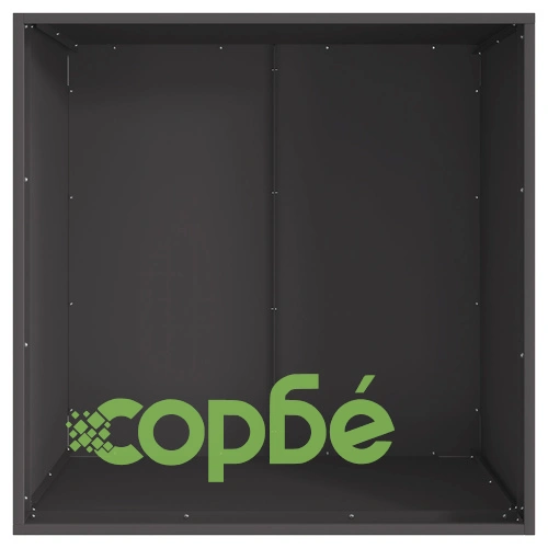 Черно квадратно огнище от стомана с прахово покритие 80x80x43 см за градина и тераса ➤ топ цена ➤ sorbe.bg