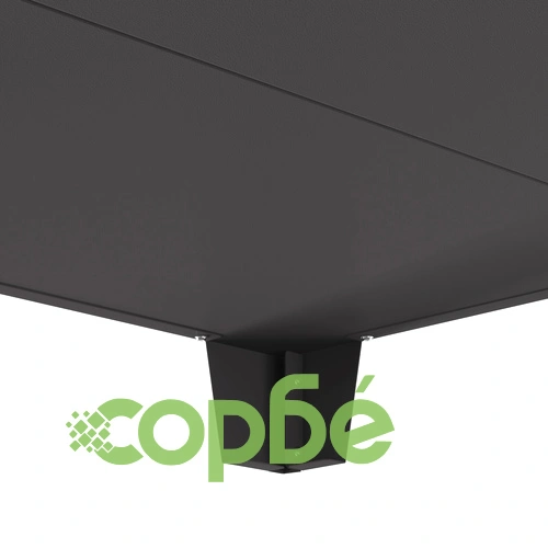 Черно квадратно огнище от стомана с прахово покритие 80x80x43 см за градина и тераса ➤ топ цена ➤ sorbe.bg