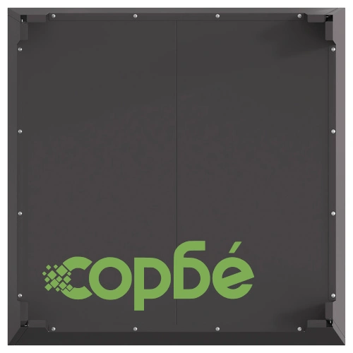 Черно квадратно огнище от стомана с прахово покритие 80x80x43 см за градина и тераса ➤ топ цена ➤ sorbe.bg