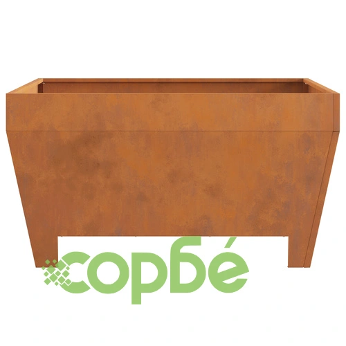 Квадратно огнище за градина 80x80x43 см от ветрова стомана с ръждив ефект ➤ топ цена ➤ sorbe.bg