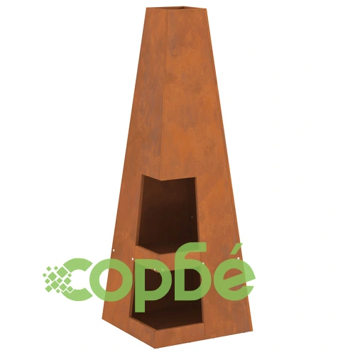 Градинско огнище с място за дърва 35x35x100 см от стомана - модел Отшелник ➤ топ цена ➤ sorbe.bg