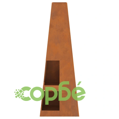 Градинско огнище с място за дърва 35x35x100 см от стомана - модел Отшелник ➤ топ цена ➤ sorbe.bg