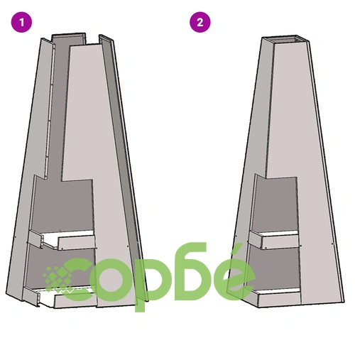 Градинско огнище с място за дърва 35x35x100 см от стомана - модел Отшелник ➤ топ цена ➤ sorbe.bg