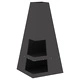 Огнище с място за дърва от стомана, черно, пирамидална форма, 50x50x100 см
