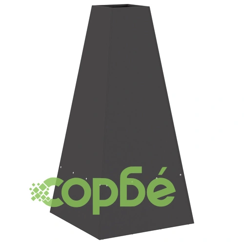 Огнище с място за дърва от стомана, черно, пирамидална форма, 50x50x100 см ➤ топ цена ➤ sorbe.bg