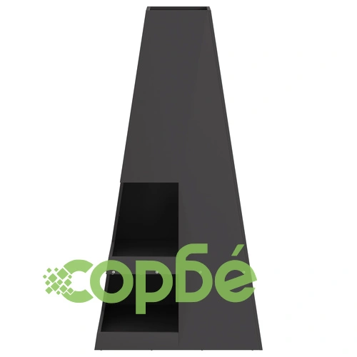 Огнище с място за дърва от стомана, черно, пирамидална форма, 50x50x100 см ➤ топ цена ➤ sorbe.bg