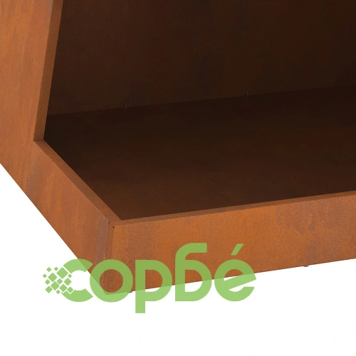 Огнище с място за дърва 50x50x100 см от weathering стомана - градинска камина с конусовидна форма ➤ топ цена ➤ sorbe.bg