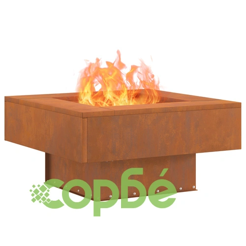 Квадратно Огнище от Weathering Steel 60x60x30 см за Градина и Тераса ➤ топ цена ➤ sorbe.bg