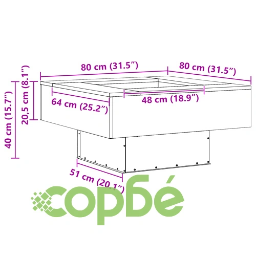 Квадратно огнище за градина 80x80x40 см от черна стомана за открито ➤ топ цена ➤ sorbe.bg