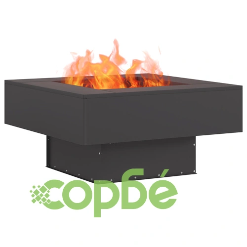 Квадратно огнище за градина 80x80x40 см от черна стомана за открито ➤ топ цена ➤ sorbe.bg