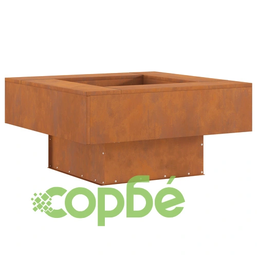 Квадратно огнище за градина 80x80x40 см от висококачествена стомана ➤ топ цена ➤ sorbe.bg