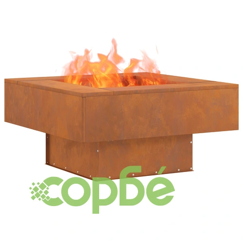 Квадратно огнище за градина 80x80x40 см от висококачествена стомана ➤ топ цена ➤ sorbe.bg