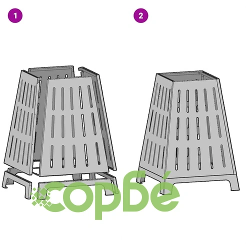 Огнище за градина Черно 50 x 50 x 70 см, Патинирана стомана ➤ топ цена ➤ sorbe.bg