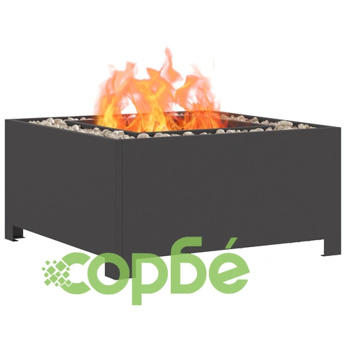 Огнище за Градина Квадратно Черно 60x60x30 см от Стомана с Матово Покритие ➤ топ цена ➤ sorbe.bg