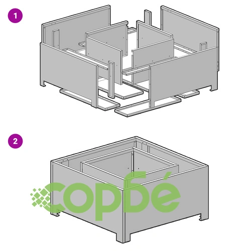 Огнище за Градина Квадратно Черно 60x60x30 см от Стомана с Матово Покритие ➤ топ цена ➤ sorbe.bg