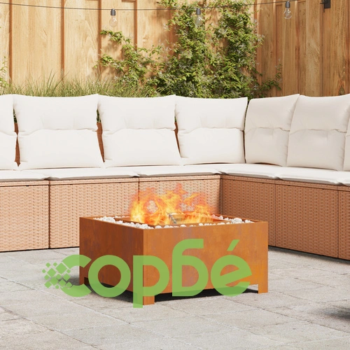 Квадратно Огнище за Градина от Стомана 60x60x30 см за Открито ➤ топ цена ➤ sorbe.bg
