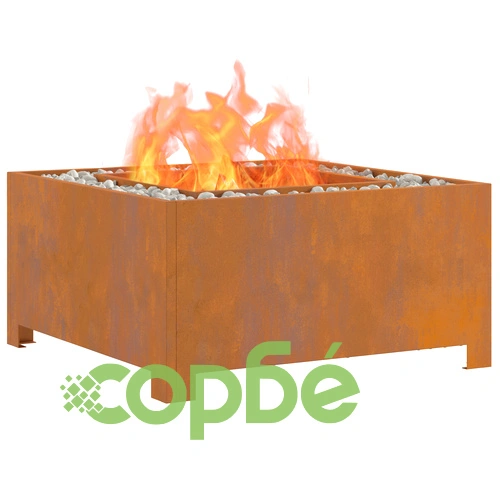 Квадратно Огнище за Градина от Стомана 60x60x30 см за Открито ➤ топ цена ➤ sorbe.bg