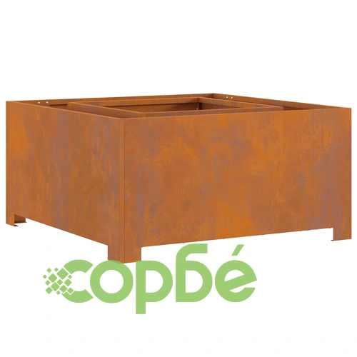 Квадратно Огнище от Обработена Стомана 80x80x40 см за Градина и Тераса ➤ топ цена ➤ sorbe.bg