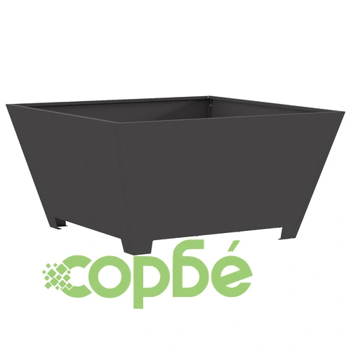 Квадратно Огнище за Градина от Стомана с Прахово Покритие 80x80x40 см Черно ➤ топ цена ➤ sorbe.bg