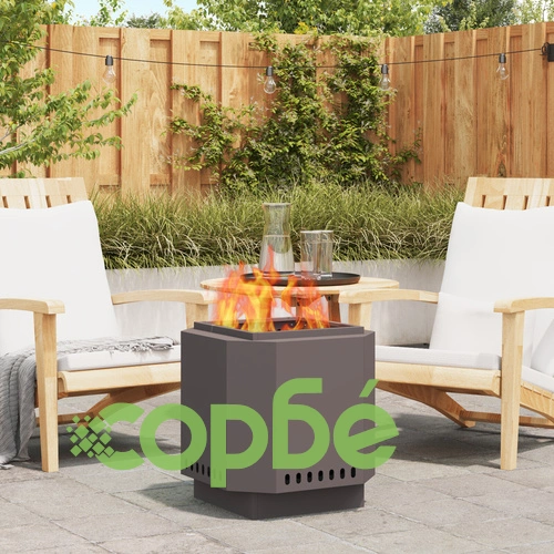 Черно Бездимно Огнище 48x48x51 см от Стомана за Градина и Тераса ➤ топ цена ➤ sorbe.bg