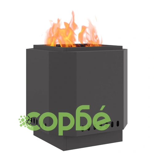 Черно Бездимно Огнище 48x48x51 см от Стомана за Градина и Тераса ➤ топ цена ➤ sorbe.bg